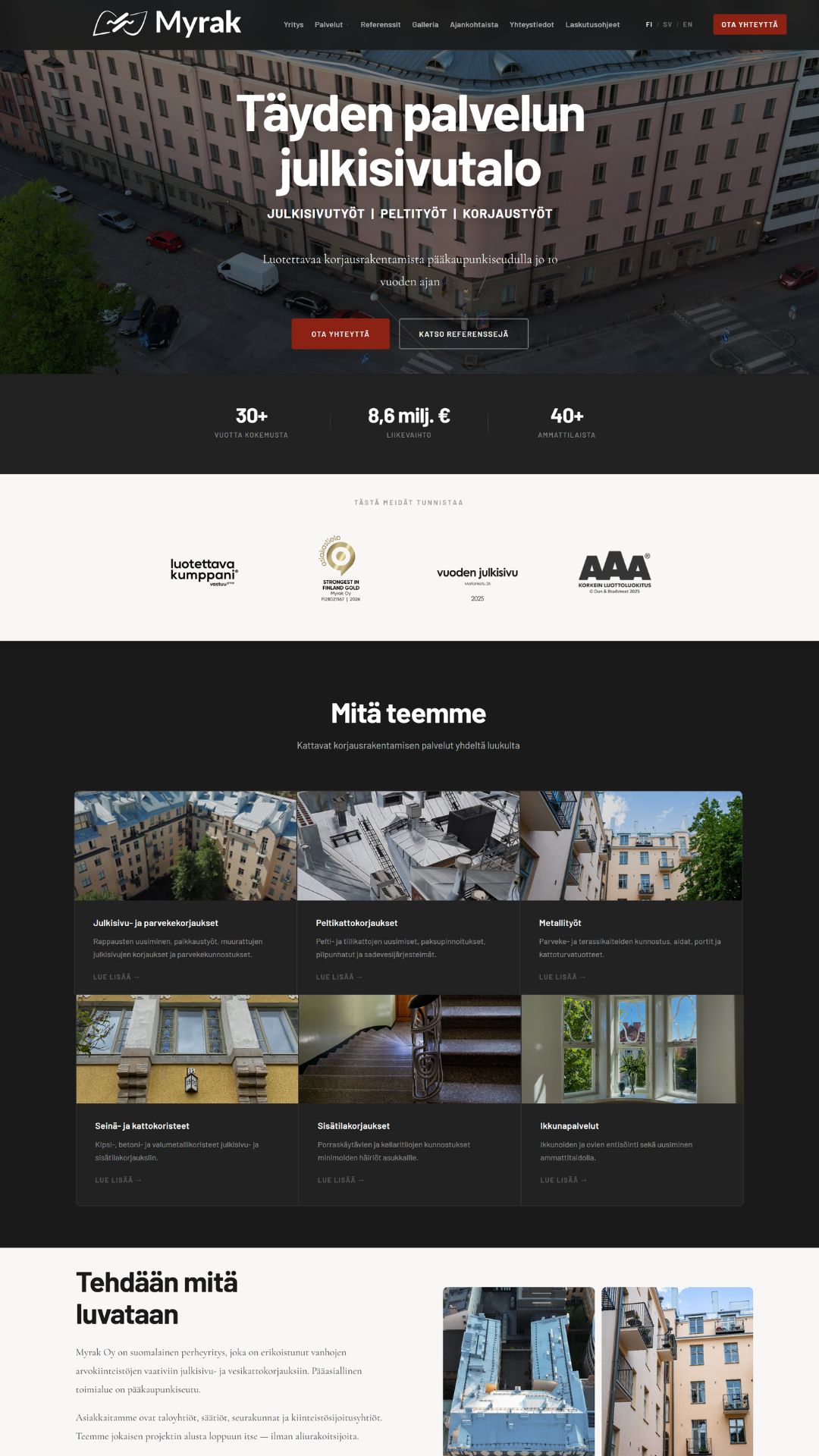Rakennusala, nettisivun demo